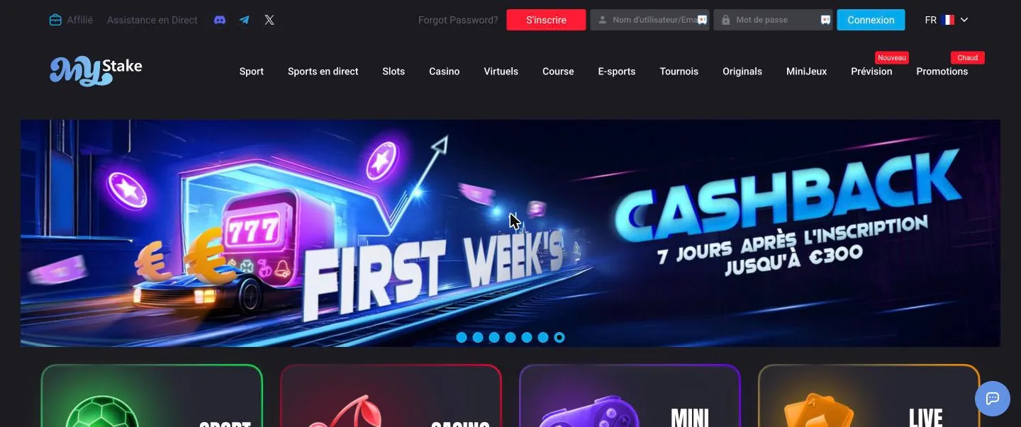 Aperçu du casino MyStake